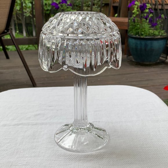 Vintage 2 Piece Crystal Pedestal Tea Light/Votive Candle Holder - Picture 3 of 11